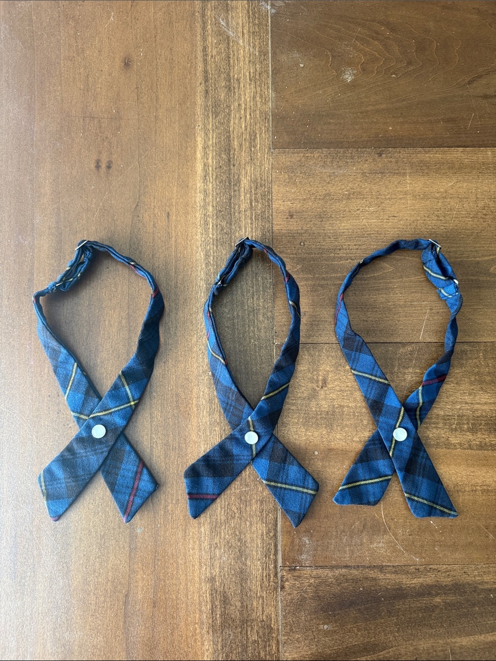 French Toast Blue Plaid Adjustable School Ties - Set of 3